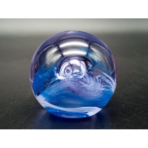 926 - A Selection of 6 Colourful Glass Paperweights. 8cm largest diameter.