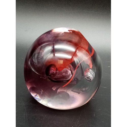 926 - A Selection of 6 Colourful Glass Paperweights. 8cm largest diameter.