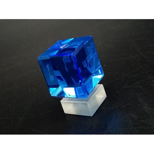 987 - Vintage Blue Glass Dreidel in Original Box.