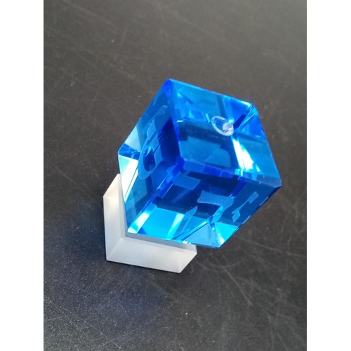 987 - Vintage Blue Glass Dreidel in Original Box.