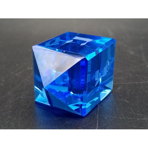 987 - Vintage Blue Glass Dreidel in Original Box.