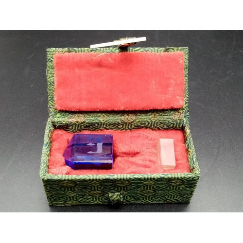 987 - Vintage Blue Glass Dreidel in Original Box.