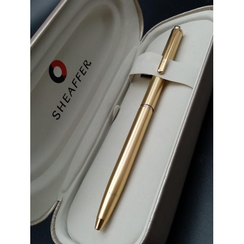 992 - Sheaffer Gold Plated Ball Point Pen. As new, in box.