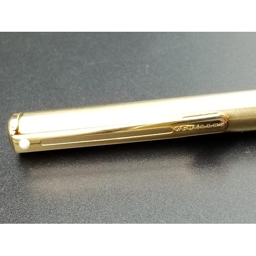 992 - Sheaffer Gold Plated Ball Point Pen. As new, in box.