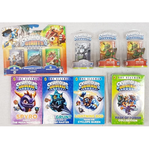 991 - Selection of New Skylanders Toys and Books. 3 x Separate Toys, 1 Multipack of Toys. 2 Sets of Books ... 