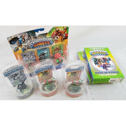 991 - Selection of New Skylanders Toys and Books. 3 x Separate Toys, 1 Multipack of Toys. 2 Sets of Books ... 