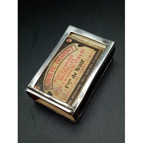 955 - Antique Decorative Silver Matchbox Holder. Hallmarked for 1900. 9g weight.