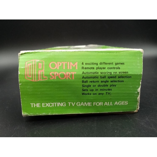 960 - A Vintage Optim Sport TV Games Console. Good Condition, Original box. Clean battery department.