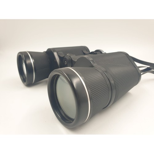 481 - A Pair of Prinzlux Binoculars, 10 x 50, with case - And a Japanese Super Paragon Auto Zoom Lens, wit... 