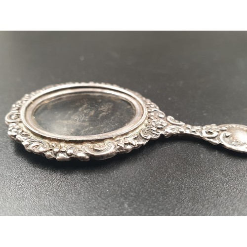 272 - Antique Ornate Hand Mirror Pendant. 7cm. 19.89g