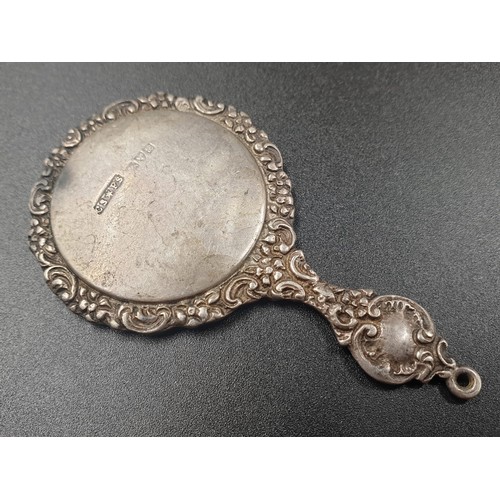 272 - Antique Ornate Hand Mirror Pendant. 7cm. 19.89g