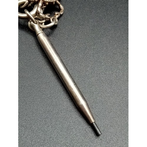 686 - Part of a Vintage Sterling Silver Charm Bracelet. Includes a mini pencil holder. 12.5g.