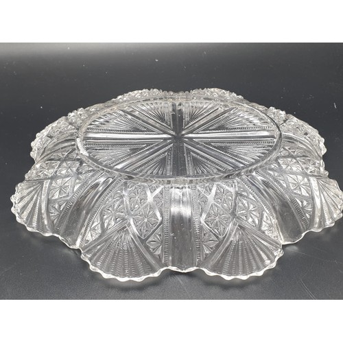 460 - A Beautiful Crystal Glass Fruit bowl (22cm dia) and two decorative Glass Bowls. (24 and 19cm).