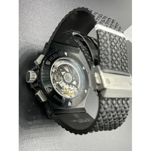 8 - Hublot Big Bang chronometer watch black face and skeleton back