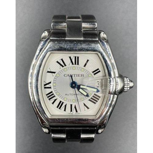 22 - Cartier Roadster Stainless Steel watch white face 08 Medium