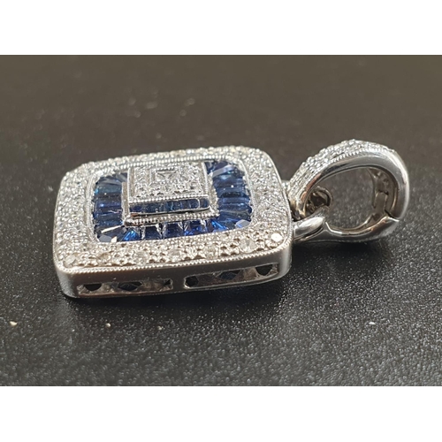 232 - 18K White Gold, Diamond and Sapphire Earring and Pendant Set. Finest quality stones. 18.1g total wei... 