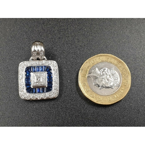 232 - 18K White Gold, Diamond and Sapphire Earring and Pendant Set. Finest quality stones. 18.1g total wei... 