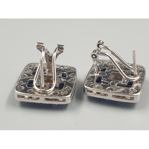 232 - 18K White Gold, Diamond and Sapphire Earring and Pendant Set. Finest quality stones. 18.1g total wei... 