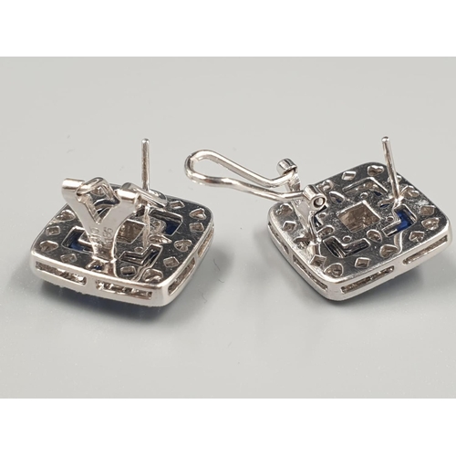 232 - 18K White Gold, Diamond and Sapphire Earring and Pendant Set. Finest quality stones. 18.1g total wei... 