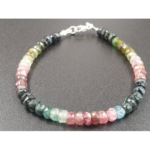 350 - 184cts Set of Multisapphire 18 inches necklace with matching bracelet