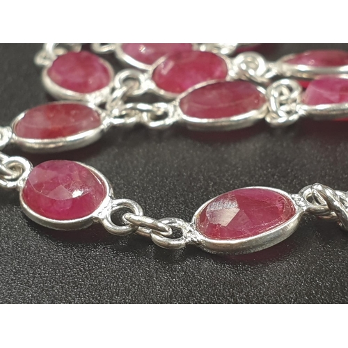 357 - Ruby Gemstone Long Chain necklace 28 inches with dangler earrings