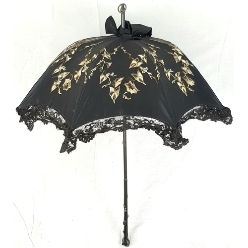 421 - A Selection of 4 Antique/Vintage Umbrellas. All in working order, including a Victorian mourning Par... 