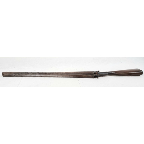 50 - A DEACTIVATED DOUBLE BARRELLED SHOTGUN CIRCA 1860 FROM GRAHAMS OF INVERNESS . ONE HAMMER IN NEED OF ... 