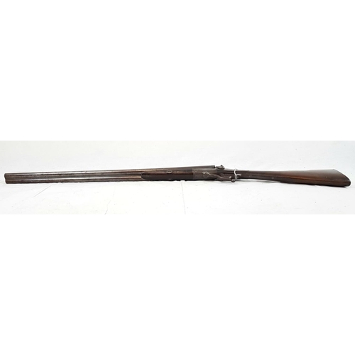 50 - A DEACTIVATED DOUBLE BARRELLED SHOTGUN CIRCA 1860 FROM GRAHAMS OF INVERNESS . ONE HAMMER IN NEED OF ... 