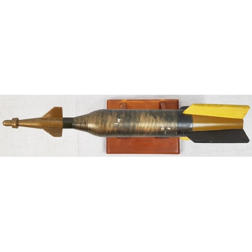 743 - Military Display Mortar Projectile on Wooden Stand.
40cm