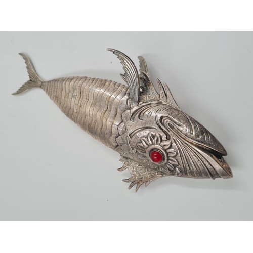 124 - 3 Vintage, possibly Antique Spanish Silver Articulated Fish. Produced by master Spanish Silversmiths... 