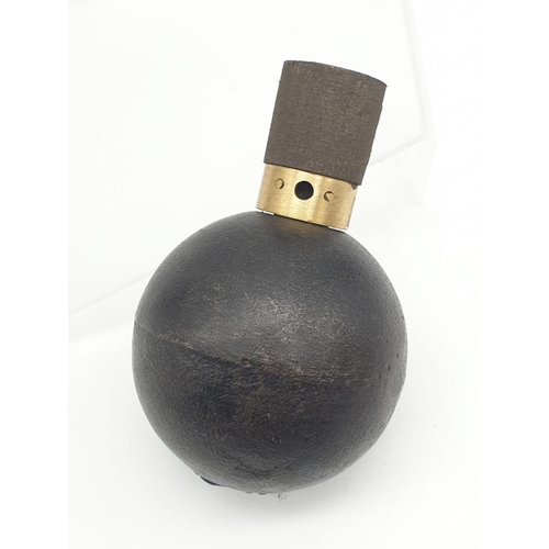 10 - INERT French WW1 Mle 1914 Bracelet Grenade. this one was thrown with a hook attached to the pull rin... 