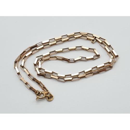 193 - 9K Gold Link Necklace. 46cm. 6.7g