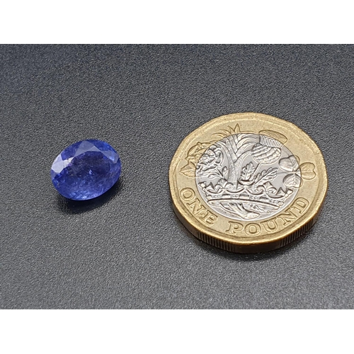 258 - 3.88ct  Natural Tanzanite Gemstone with W.G.I (World Gemmological Institute) UK Certification