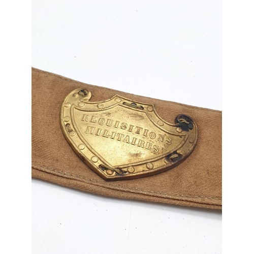 259 - Circa 1930’s French “Requisitions Militaires” arm band. Worn by civilian workers working for the mil... 