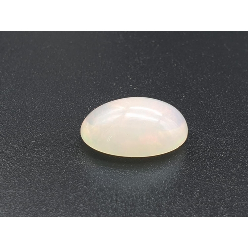 272 - 6.02ct Natural Opal Gemstone (oval cabochon cut) with W.G.I (World Gemmological Institute) UK Certif... 