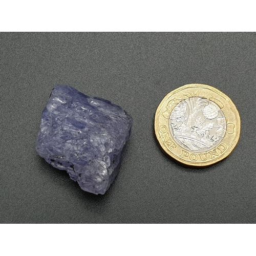 286 - 14.12cts Rough Tanzanite Gemstone with W.G.I (World Gemmological Institute) UK Certification