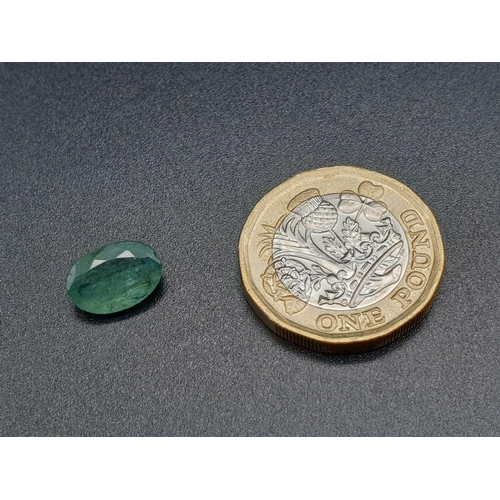 293 - 2.52ct  Natural OVAL Emerald Gemstone W.G.I (World Gemmological Institute) UK Certified