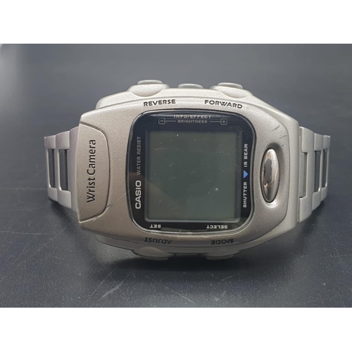 302 - A Rare Casio Wrist WQV-1 Camera Watch. Stainless Steel strap. Comes with all original paperwork. Inf... 