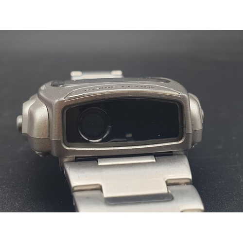 302 - A Rare Casio Wrist WQV-1 Camera Watch. Stainless Steel strap. Comes with all original paperwork. Inf... 