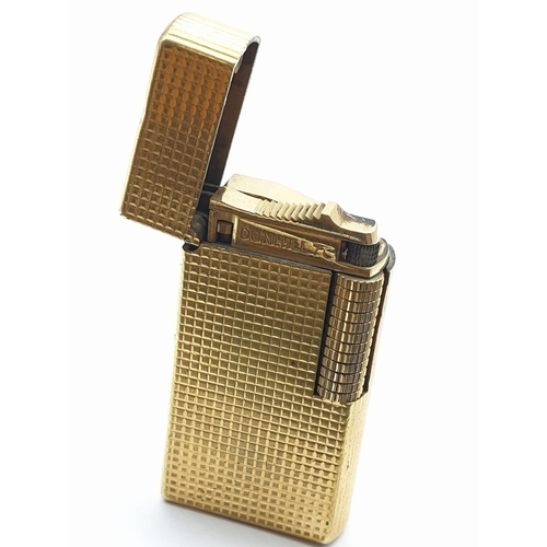 405 - Vintage Gold-Plated Dunhill Rollagas Lighter. 
Needs flint and gas.