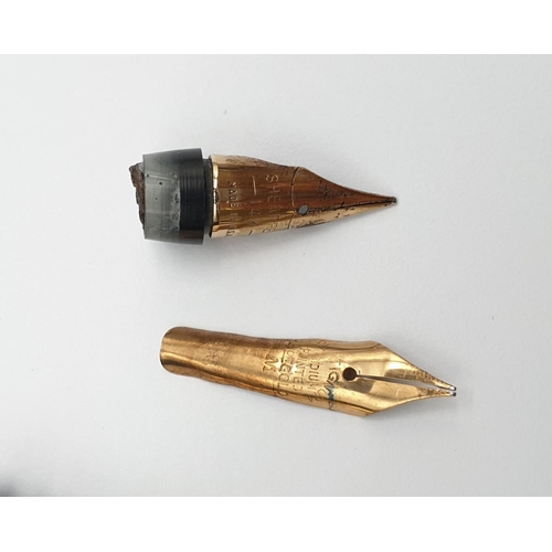 422 - Four 14K Yellow Gold Fountain Pen Nibs.