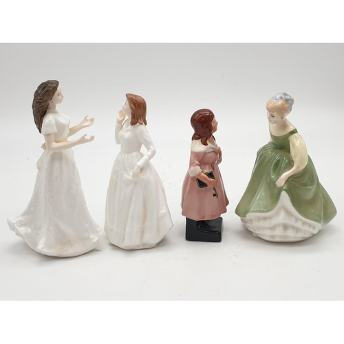 462 - A Selection of Four Royal Doulton Figurines: Joy, Fair Maiden, Little Nell and Sentiments and Greeti... 