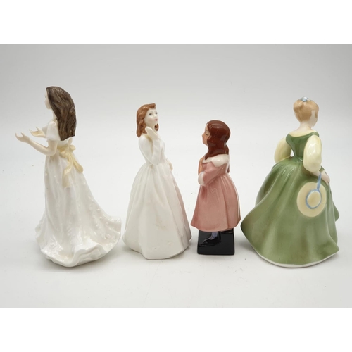 462 - A Selection of Four Royal Doulton Figurines: Joy, Fair Maiden, Little Nell and Sentiments and Greeti... 