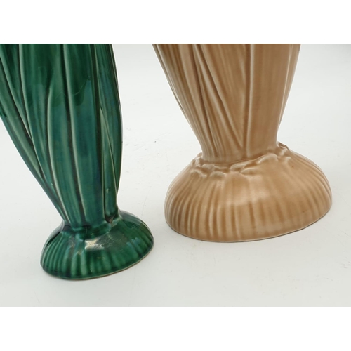 483 - Little and Large Sylvac Vintage Vases. Small Green, pattern 2321 Hyacinth, 17cm. Large Beige, patter... 