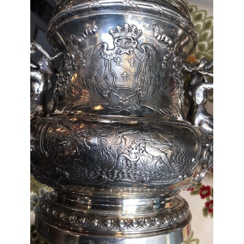 20 - 19th Century pair of German Hanau solid Silver wine / champagne coolers, each exceptionally decorati... 