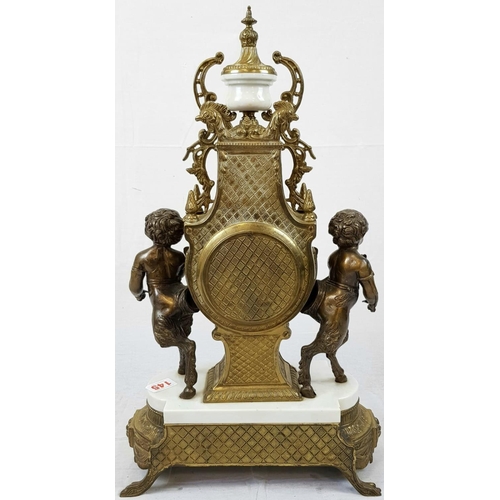 145 - Italian Ornate Mantle Clock. Made by Franz Hermle. Fire-Gilded Bronze Decoration. Good Condition - I... 