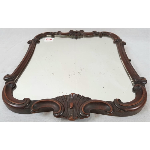 216 - VICTORIAN WALL MIRROR IN PERIOD WOODEN FRAME
42 X 40cms