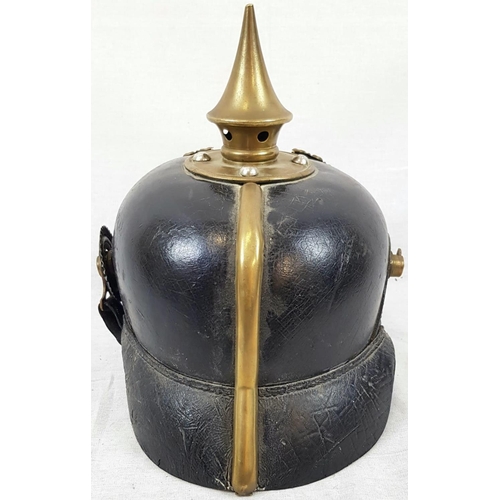 64 - WW1 Imperial German landwehr  Pickelhaube. Small field repair to the Wappen plate. Genuine honest he... 