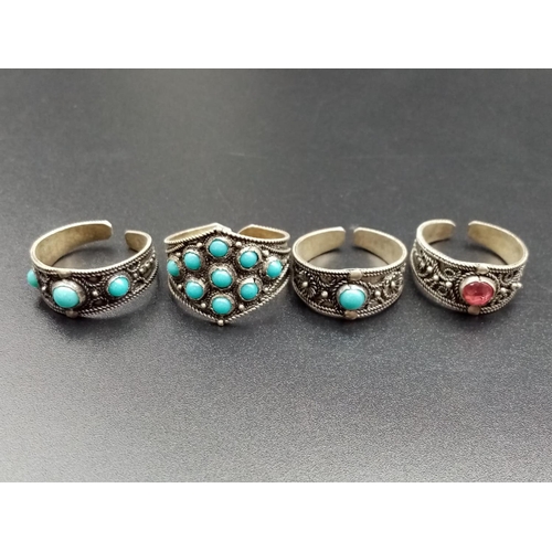 910 - 4x turquoise rings