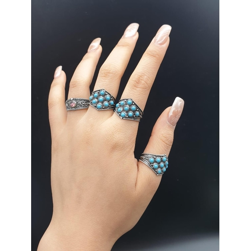 917 - 4x turquoise rings